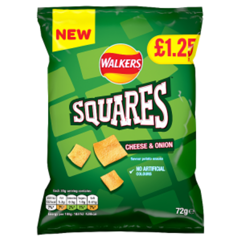 Walkers Squares Cheese and Onion